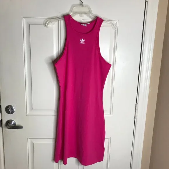 NWT Adidas Women's Adicolor Essentials Racerback Tank Dress ~ Size L - Picture 1 of 4